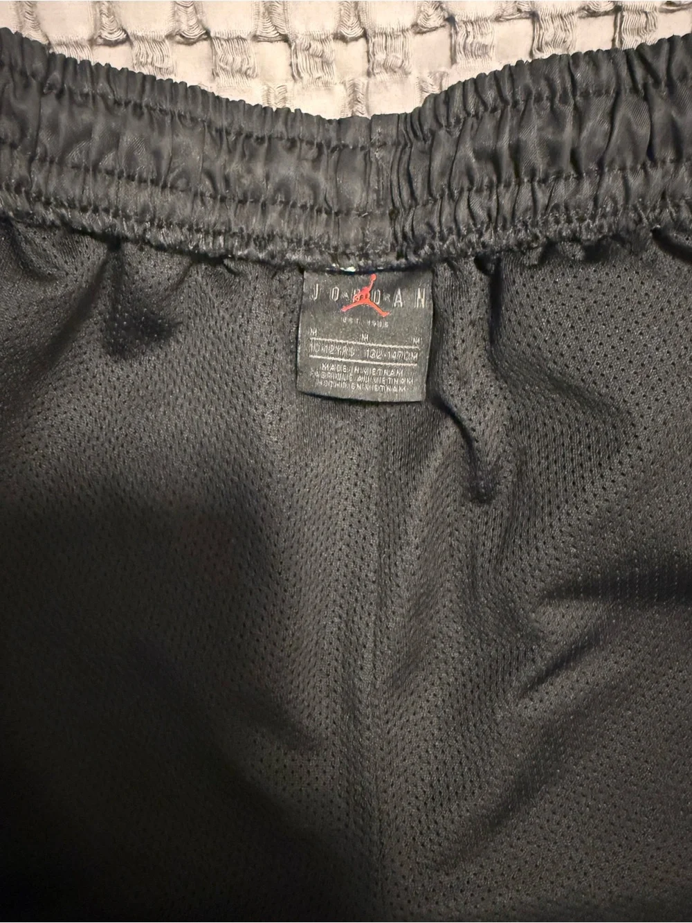 Jordan Black Mesh Athletic Shorts with Subtle Red Logo